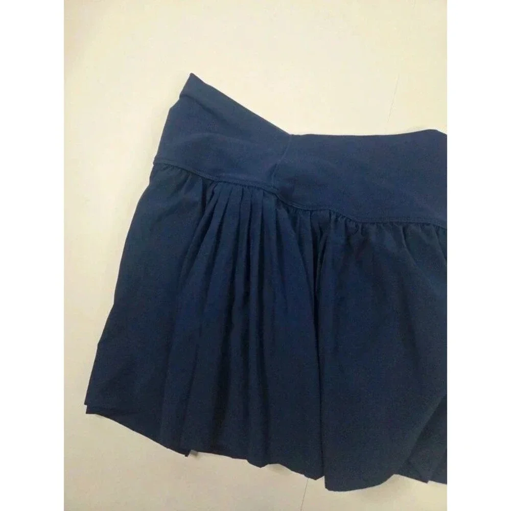 Offline Aerie Navy Blue Pleated Flowy Shorts Medium Flat Waistband